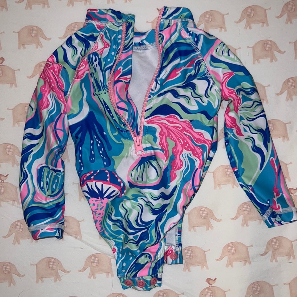 Tommy Bahama girls 12M swimsuit one piece long sleeve